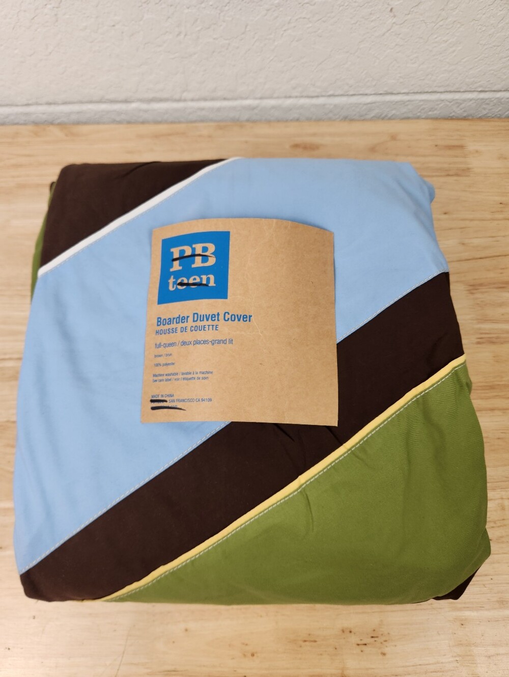 Pottery Barn Teen Boarder Duvet Cover Sz F/Q Explore Adventure NOS Surfing
